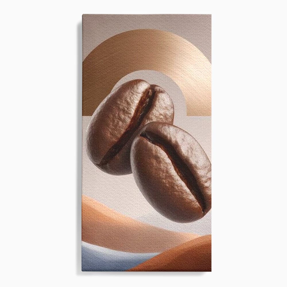 Tablou canvas cu tablou canvas cu boabe de cafea, fara rama, pe sasiu de lemn